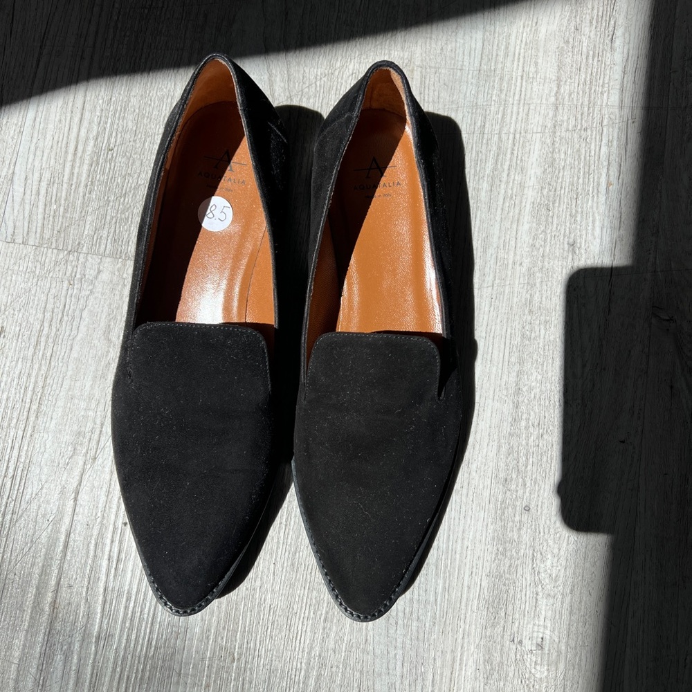 Aquatalia Black Suede Loafers